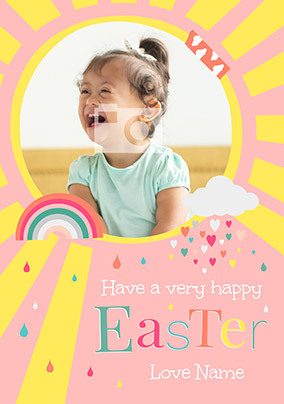 A Very Happy Easter Pink Photo Card