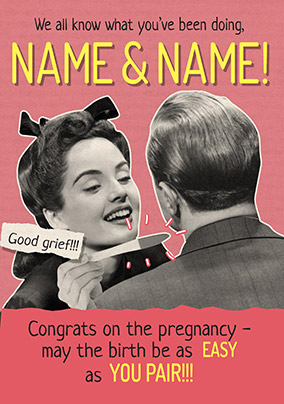 Easy Pair Humour Pregnancy Announcement Card