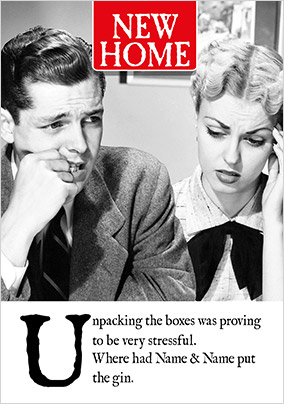 Where is the Gin New Home personalised Card