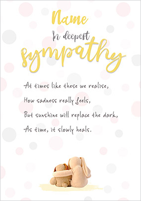 In Deepest Sympathy Personalised Card