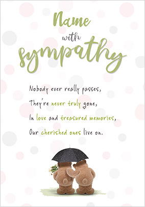 With Sympathy Bears Personalised Card