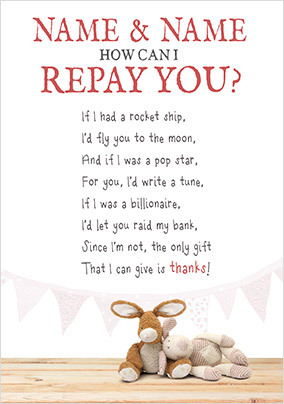 Thank You Poem personalised Card