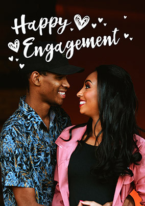 Happy Engagement Photo Upload Card