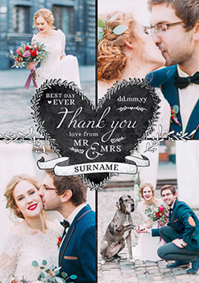 Best Day Thank You personalised Wedding Card