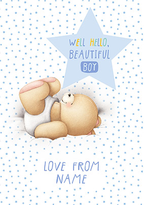 Forever Friends New Baby Boy Card