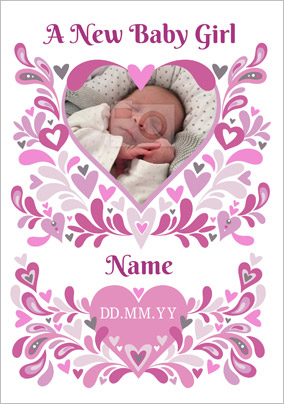 Folklore - New Baby Card New Baby Girl Photo Upload