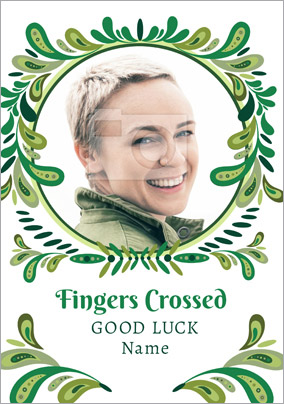 Folklore - Good Luck Card Photo Upload Fingers Crossed