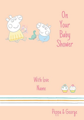 Peppa Pig - Baby Shower Personalised Card