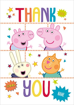 Peppa Pig - Thank You Personalised Card