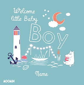 Moomin - New Baby Boy Personalised Card