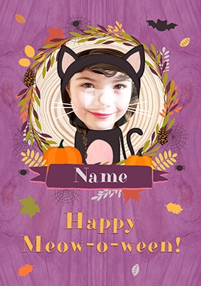Happy Halloween Cat Photo Card