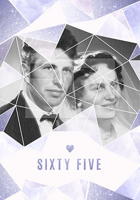 Sixty-Five Years Photo Anniversary Card