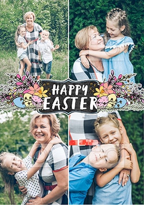 Happy Easter Blossom Eggs Multi Photo Card