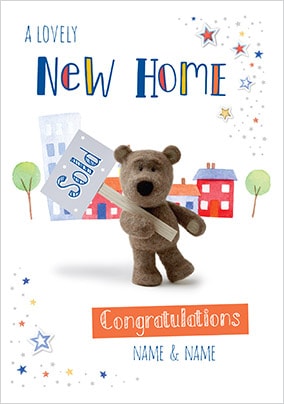 Barley Bear New Home Personalised Card