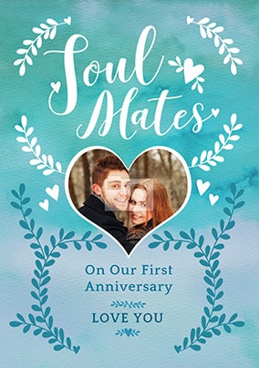 Soul Mates First Anniversary Card