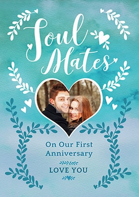 Soul Mates First Anniversary Card