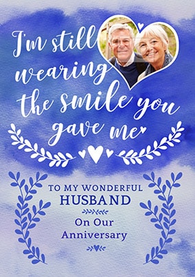 To My Wonderful Husband On Our Anniversary Photo Upload Card