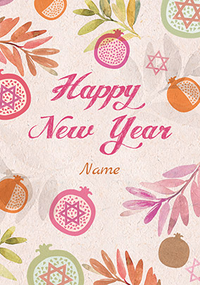 Happy New Year Fruit Personalised Card