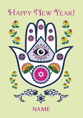 Happy New Year Hamsa Personalised Card