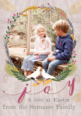 Joyful Photo Upload Easter Card - Joy