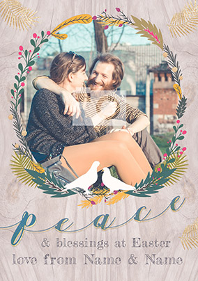 Joyful Photo Upload Easter Card - Peace