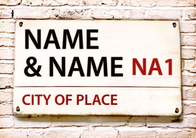 London Street Sign - New Home Personalised Card