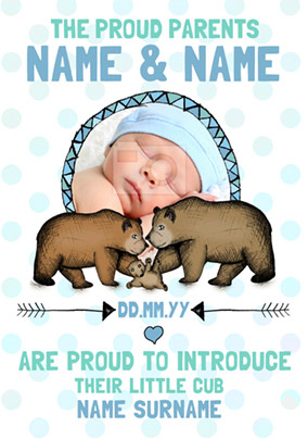 Look Who's Drawing - New Baby Card Little Boy Cub