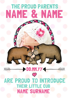 Look Who's Drawing - New Baby Card Little Girl Cub
