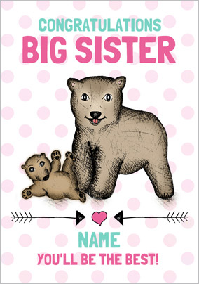 Look Who's Drawing - New Baby Card Congrats Big Sister
