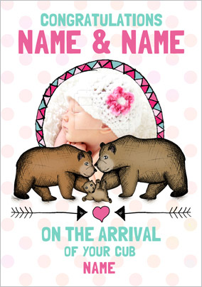 Look Who's Drawing - New Baby Card to the Parents Girl