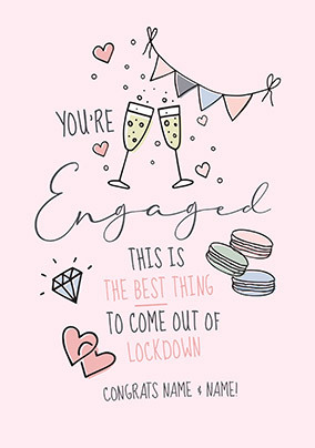 Engaged in Lockdown Personalised Card