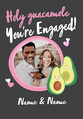 Holy Guacamole Engagement Photo Card