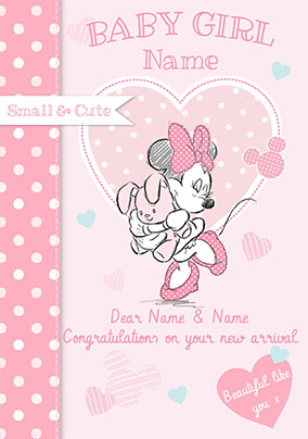 Disney Baby Minnie New Baby Card - Baby Girl Congrats
