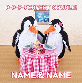Knit & Purl - Penguins Perfect Couple Card