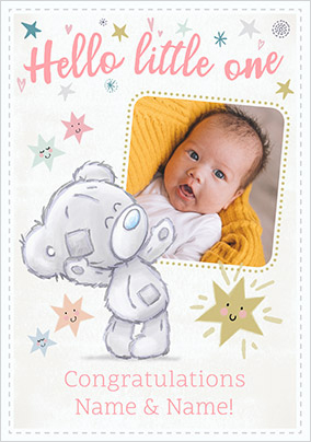 Hello Little One - Baby Girl Photo Card