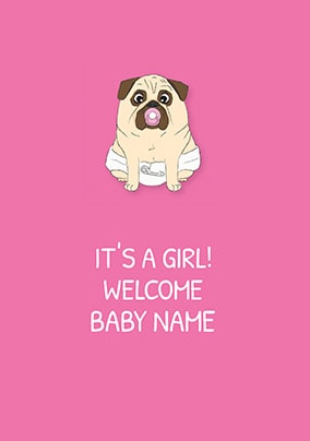 It's A Girl! Personalised Card