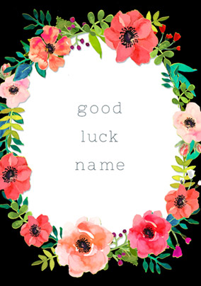 Neon Blush - Good Luck Card Floral Wreath