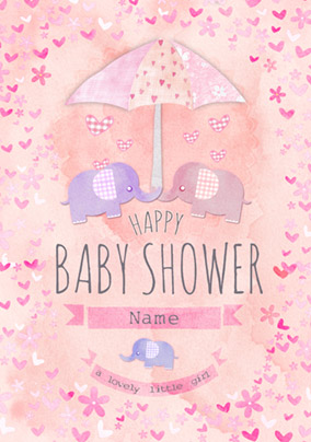 Button Nose - Baby Shower Card Little Girl