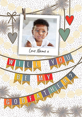 Will you be my Godfather bunting Photo Card