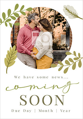 Coming Soon photo pregnancy announcement Card