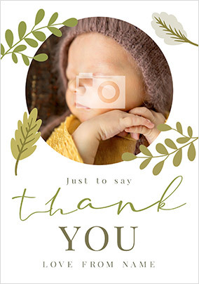 Just to say Thank You New Baby photo Card