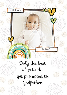 Promoted to Godfather New Baby Photo Card