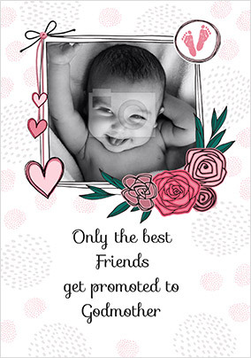 Promoted to Godmother New Baby Photo Card