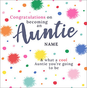Congrats Auntie New Baby Personalised Card