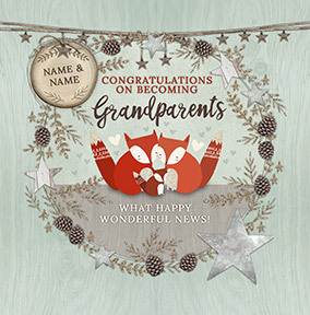 Congratulations on becoming Grandparents Fox Card