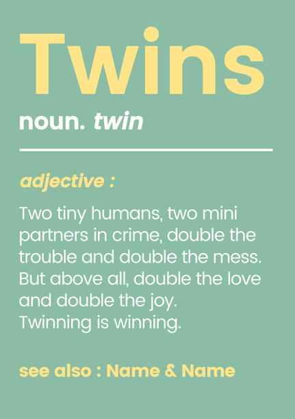 Twins Two Tiny Humans Card