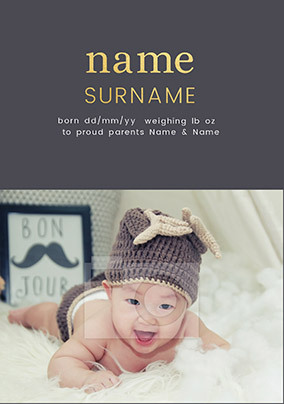 Baby Announcement Single Photo Card
