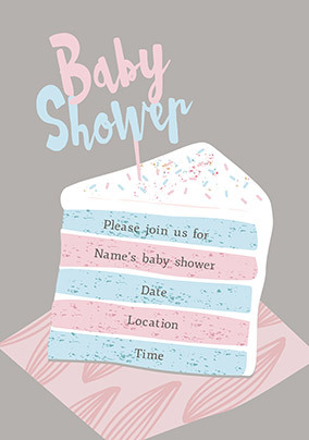 Baby Shower Cake Invitation Card