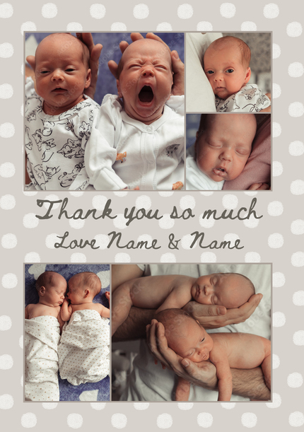 Thank You Twins Photo Card