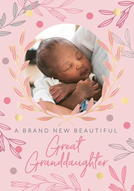 New Baby Great Granddaughter Photo Card